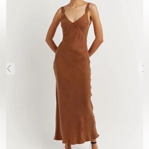 DISSH Kendal Tan slip midi dress